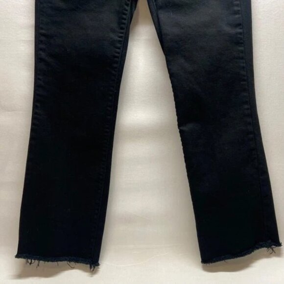 Universal Thread Jeans Women’s 6/28R Black Ankle Bootcut Raw Hem Stretch GUC - Picture 3 of 6